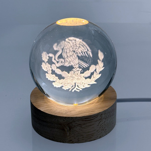 Crystal Ball Crystal Astronaut 3d Laser Engraved Solar System Ball With Touch Switch Led Light Base Astronomy