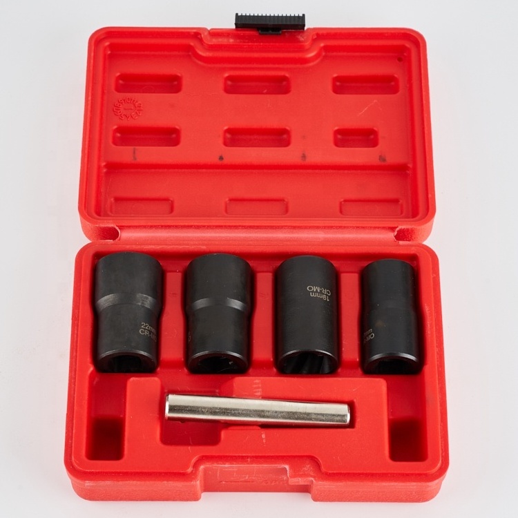 5-Piece Twist Lug Nut Socket Remove Damaged Rusted Remover screw Extractor Tool Set key