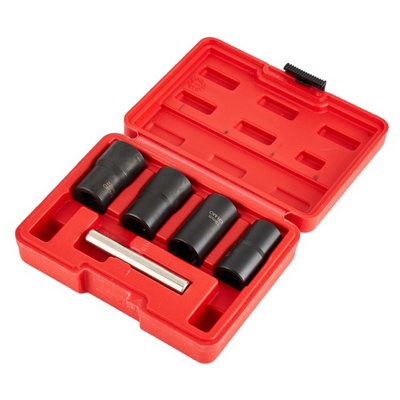 5-Piece Twist Lug Nut Socket Remove Damaged Rusted Remover screw Extractor Tool Set key