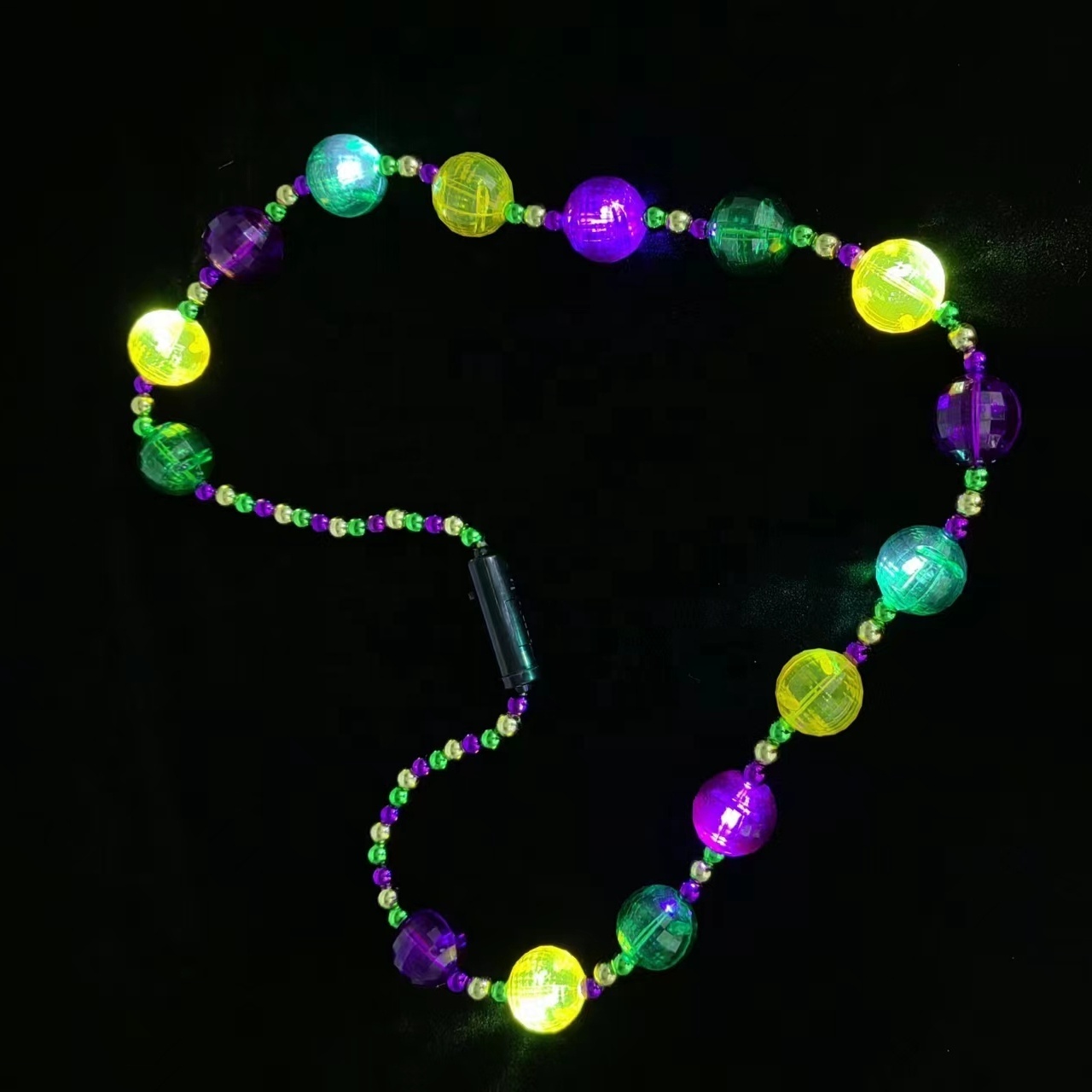 Mardi Gras Beads Women LED Flashing Necklace  Party Supplies Custom Festival Decoration