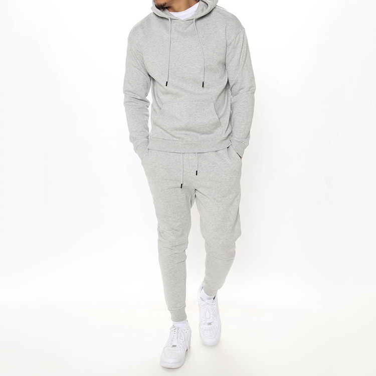 Custom Men's blank hoodies jogger pants Set High Quality french terry 100% Organic Cotton heavyweight tracksuit for Men