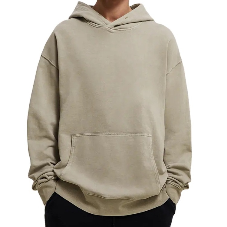 custom hoodies men's 100% cotton thick french terry heavy weight high quality blank oversized streetwear vintage pullover hoodie