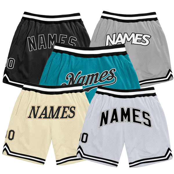 men's High Quality custom Name  Logo sports shorts running gym fitness Nets shorts basketball mesh shorts jogger wear for men