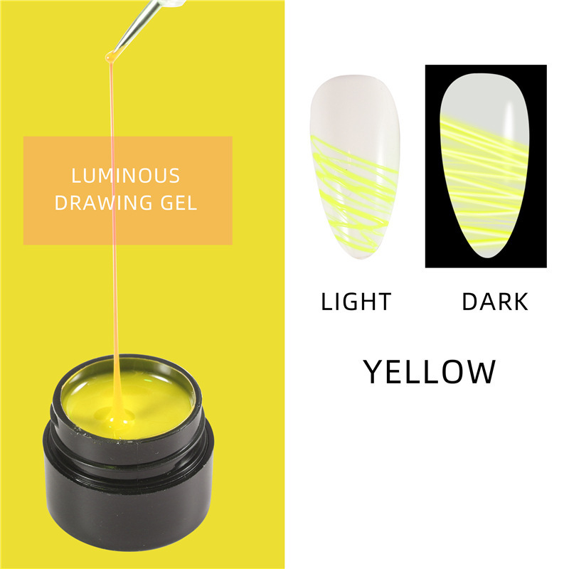 Customize 2021 new fashion color luminous nail art drawing silky glue nail art painted drawing silky glue