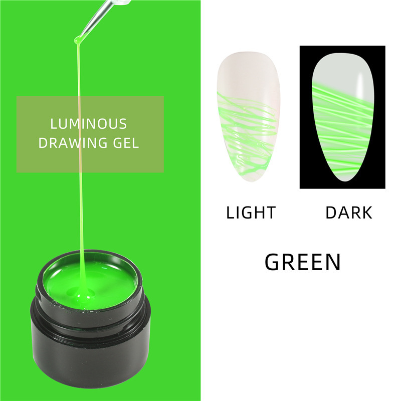 Customize 2021 new fashion color luminous nail art drawing silky glue nail art painted drawing silky glue