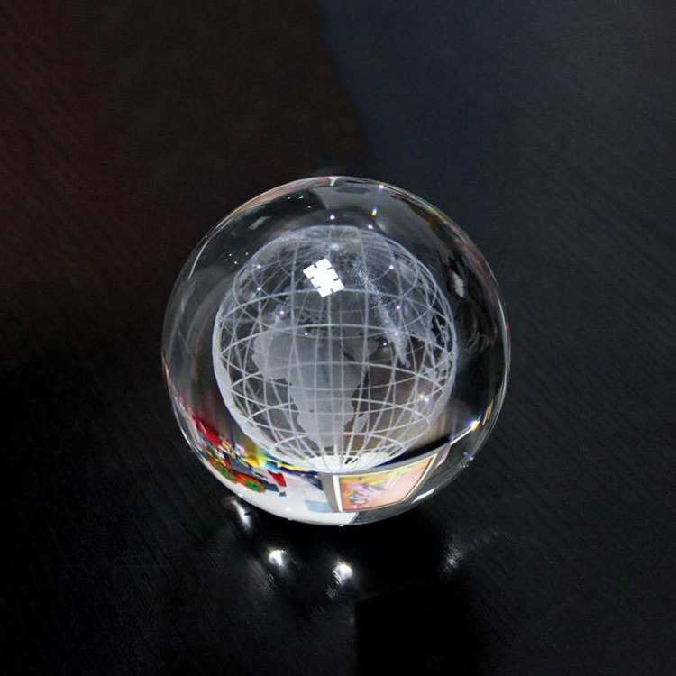 Crystal K9 Glass Poke-mon Ball Custom 3D Crystal Poke-mon Earth Ball Laser Engraving Crystal Ball