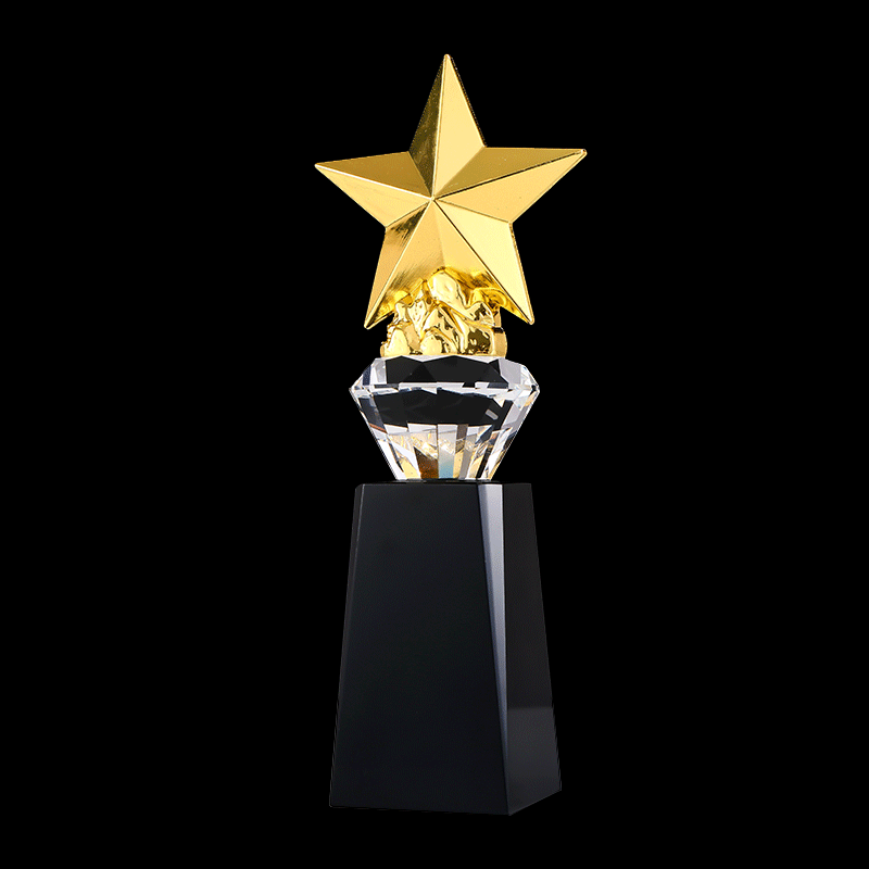 Wholesale Custom Trophies Awards Customized Blank Plaque Glass Star Metal Crystal Awards