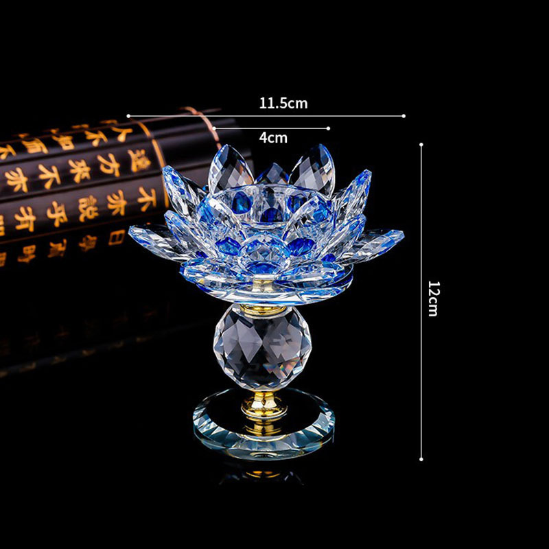 115*120mm Luxury Crystal Clear Color Lotus Flower Shape Tealight Votive Candle Holder For Home Wedding Centerpieces Decoration