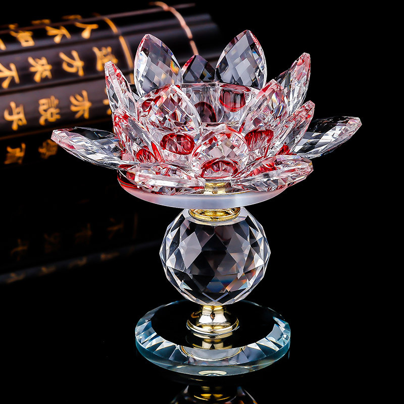 115*120mm Luxury Crystal Clear Color Lotus Flower Shape Tealight Votive Candle Holder For Home Wedding Centerpieces Decoration