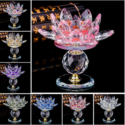 115*120mm Luxury Crystal Clear Color Lotus Flower Shape Tealight Votive Candle Holder For Home Wedding Centerpieces Decoration