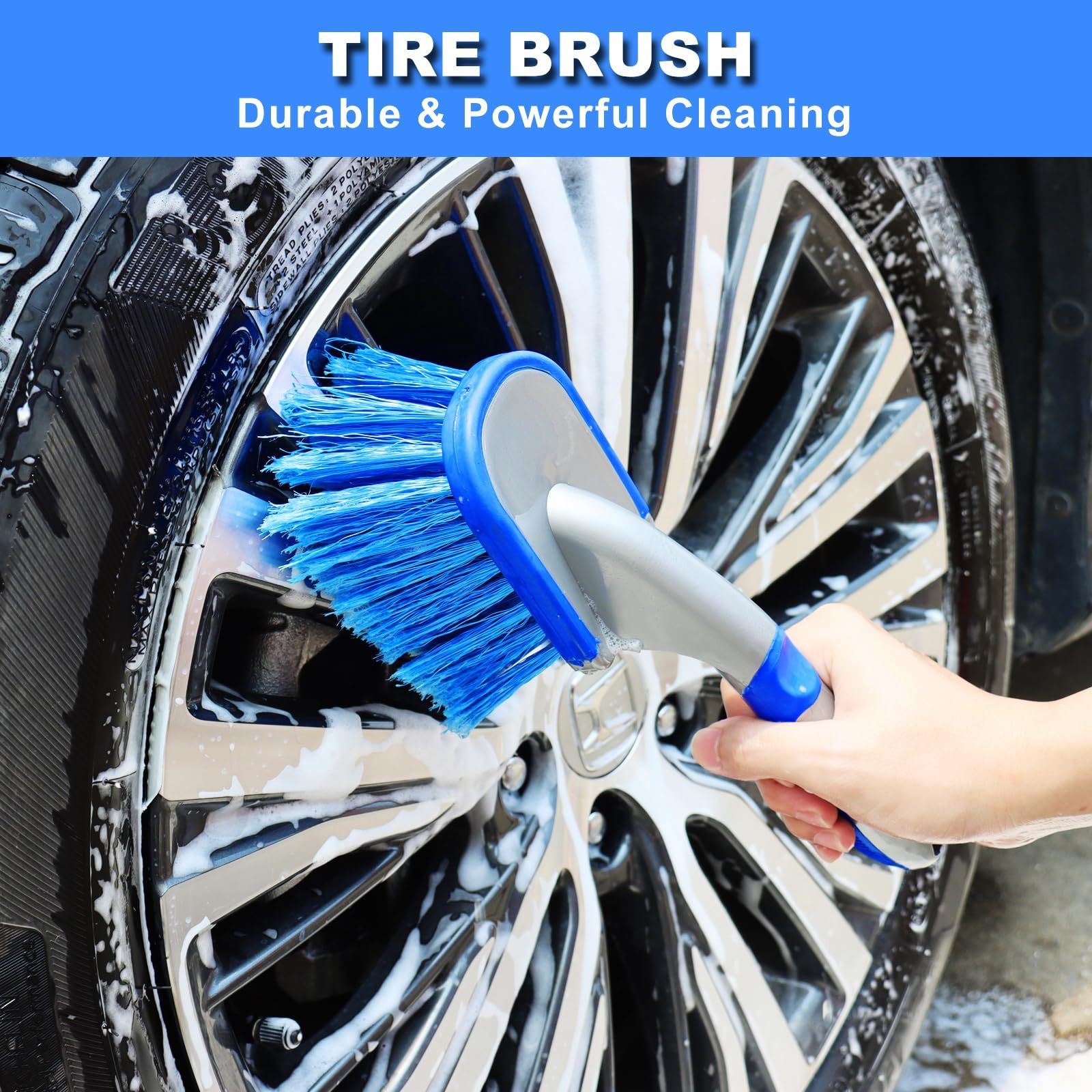 12Pcs Wheel Brush Kit for Cleaning Wheel and Tire Car Detailing Brushes Durable Car Wheel Rim Cleaner Brush Set