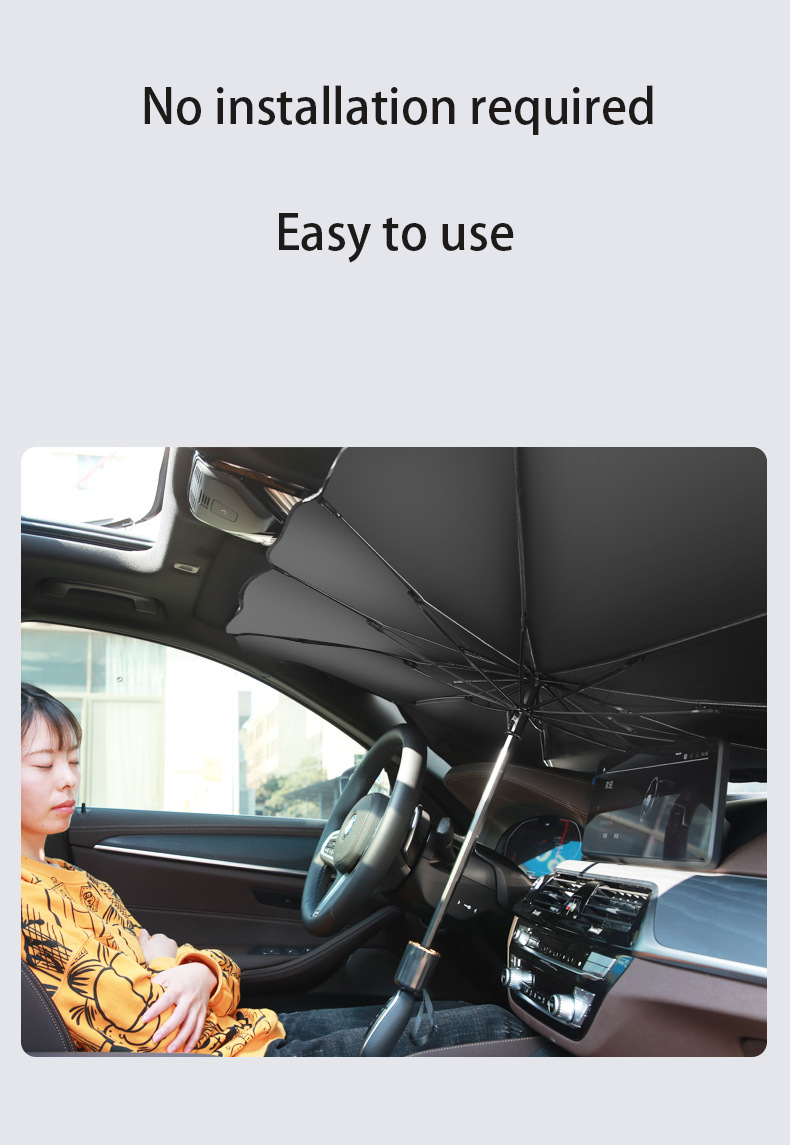 Car sun protection thermal insulation windshield sunshade umbrella car mounted retractable sunshade umbrella