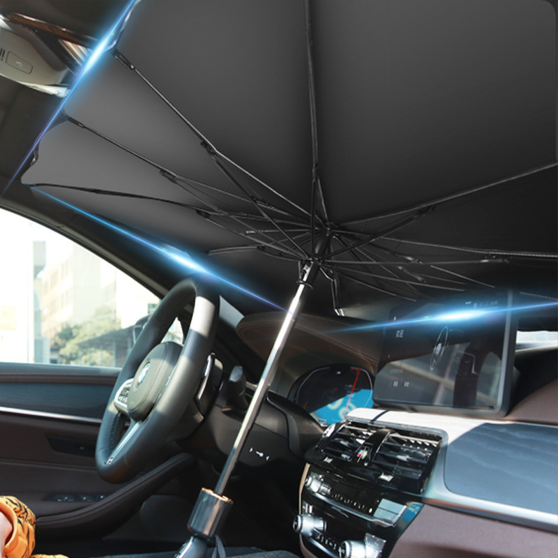 Car sun protection thermal insulation windshield sunshade umbrella car mounted retractable sunshade umbrella