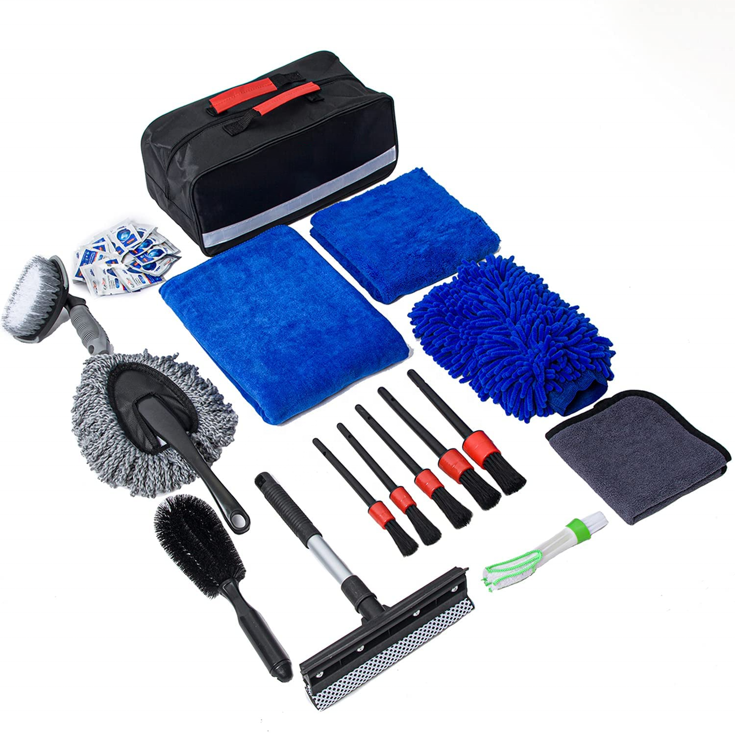 27Pcs car cleaning supplies product wash cleaning kit with microfiber wash mitts tire brush detailing kit car clean accessories