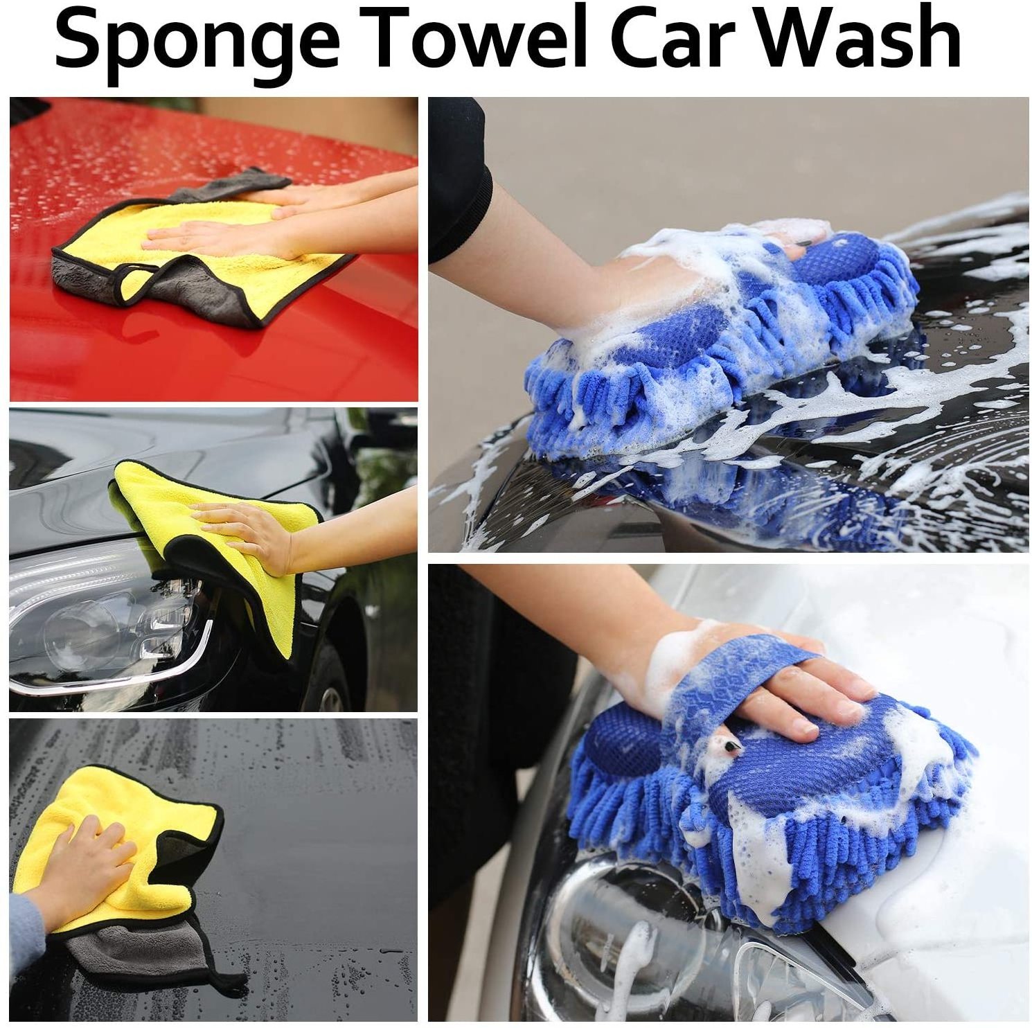 25Pcs Microfibre Car Wash Cleaning Tools Set with Storage Box Towels Applicator Pads Sponge Wheel Brush Car Accessories