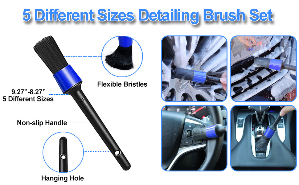 12Pcs Wheel Brush Kit for Cleaning Wheel and Tire Car Detailing Brushes Durable Car Wheel Rim Cleaner Brush Set