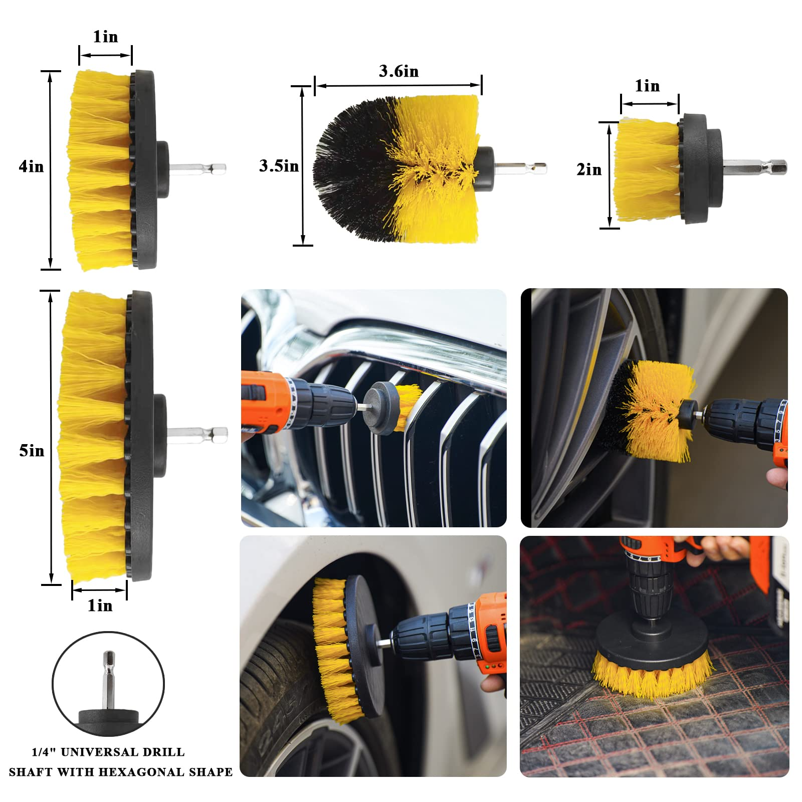 23Pcs Exterior Interior Car Wash Cleaning Tools Kit Tire Towels Drill Brush Window Scraper Set with Box Car Wash Equipment