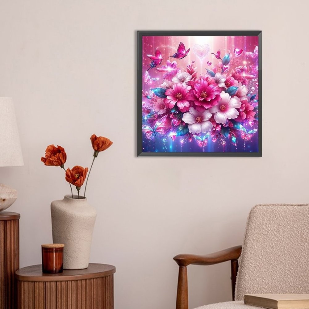 1PC 30x 30cm/11.8x 11.8in DIY 5D Diamond Embroidery Cross Stitch Picture Cluster Butterfly Full Diamond Art Craft Wall