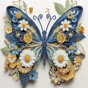 5D Heterosexual Diamond Art 1pc 30*30cm/ 11.8 * 11.8in Irregular Butterfly Design without Frame for Wall Decoration Gifts