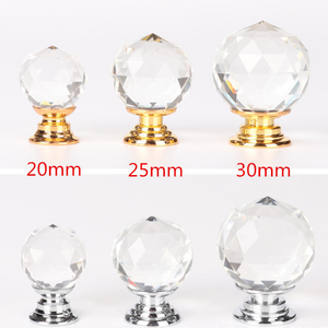 Crystal glass dril Kitchen Drawer Cabinet Door Handle Furniture Knobs Hardware