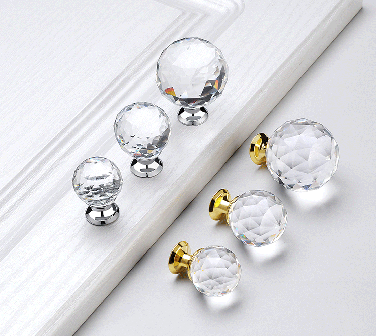 30mm small gold crystal ball cabinet decorative drawer handles door knob