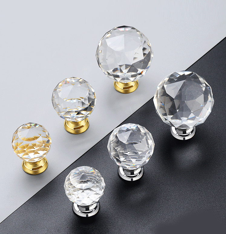 30mm small gold crystal ball cabinet decorative drawer handles door knob