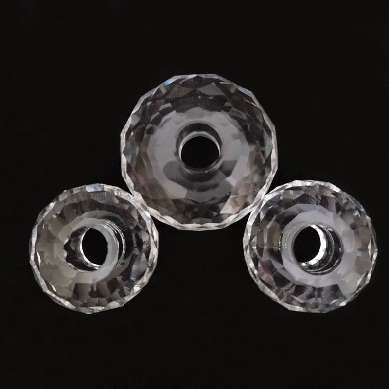 Factory Direct Supply Clear Faceted Hollow Crystal Balls Faceted crystal glass ball with hole glass Drilled crystal ball