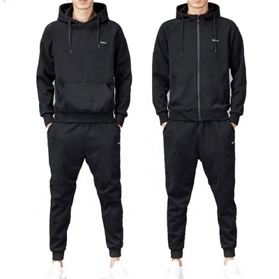 Men Tracksuits Custom Logo Zipper up Pullover Hoodies 2 PC Set Men Fleece Jogging Sets Gym Sports Wear Training Suits