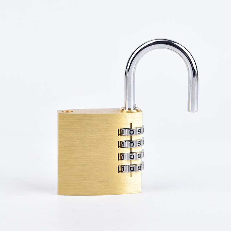 21-50mm Factory Custom Square Luggage Lock Cube Combination Brass Padlock 3 Or 4 Digits Lock