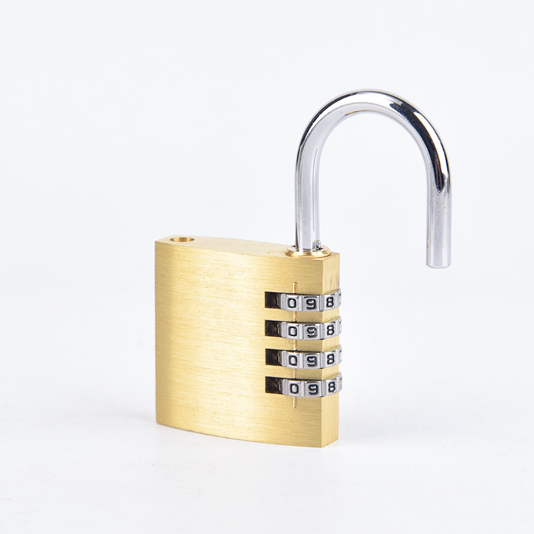 21-50mm Factory Custom Square Luggage Lock Cube Combination Brass Padlock 3 Or 4 Digits Lock