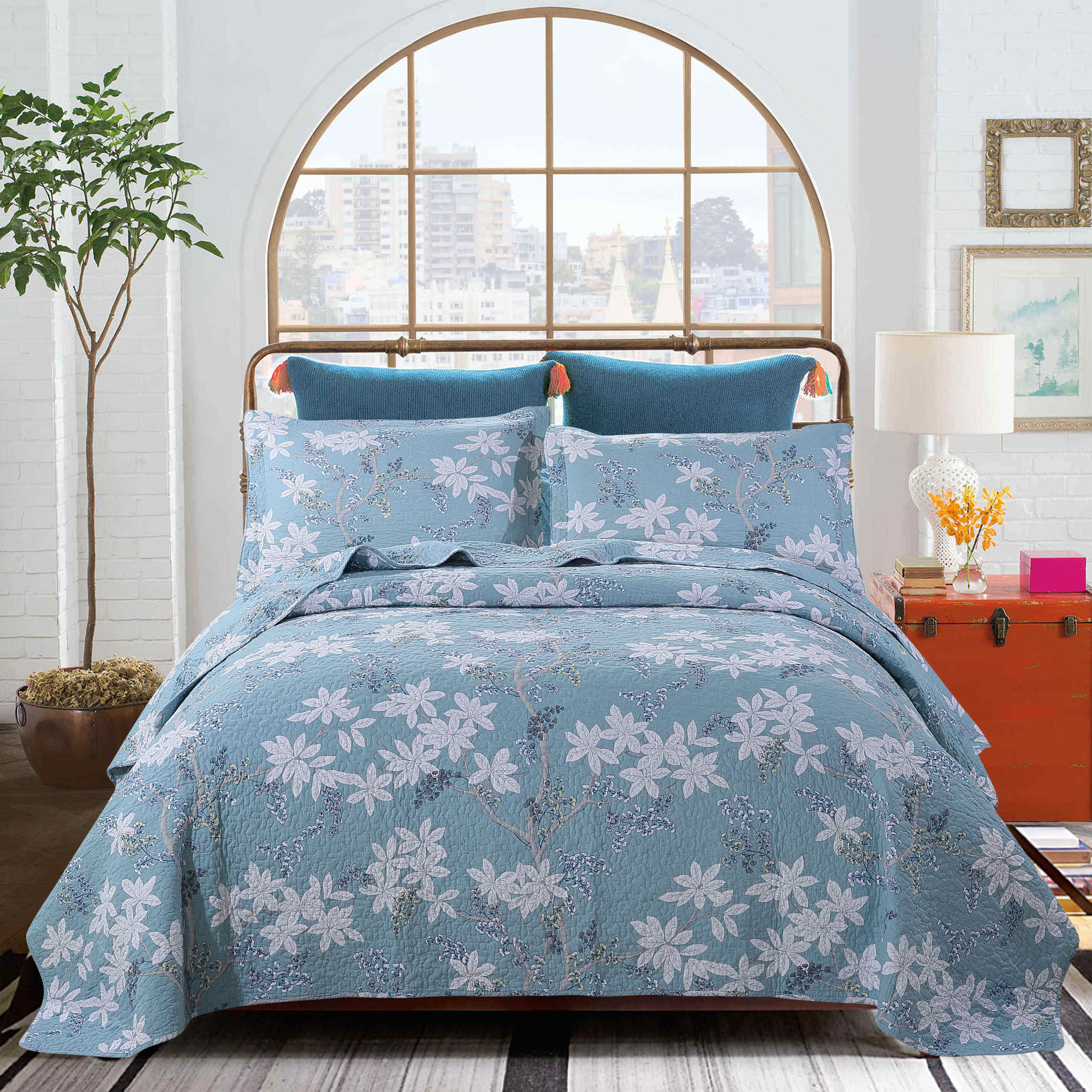 Home Textiles flower printed coverlet cotton quilted cover set classic bedspreads bed spread quilts for beds bedspread double