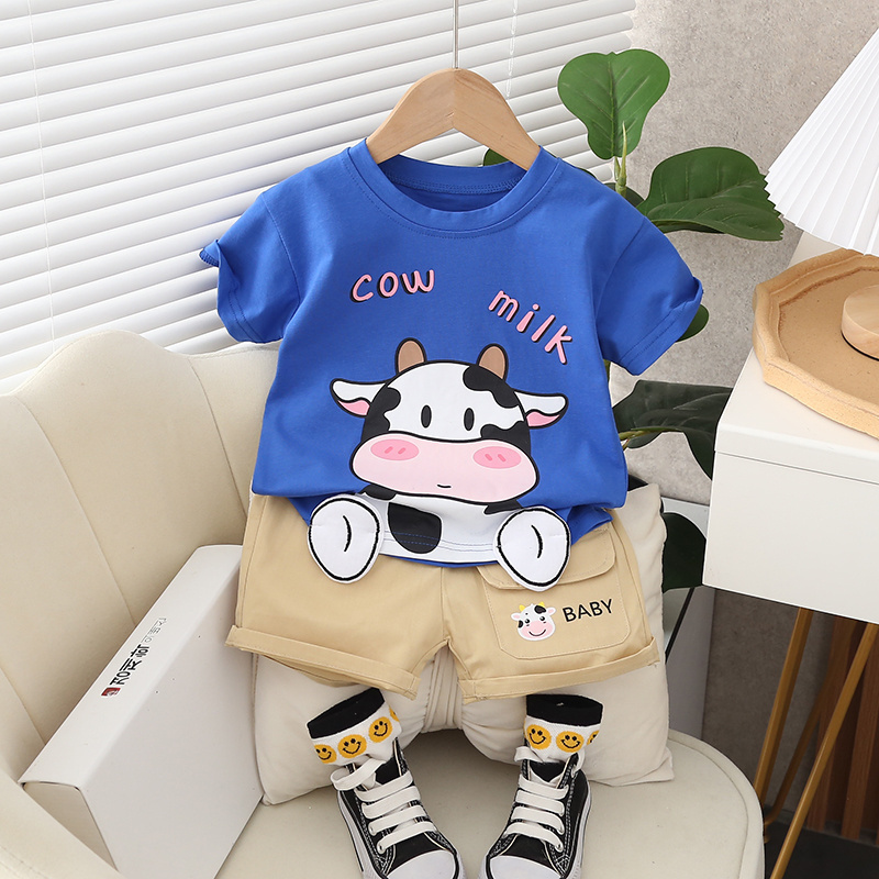 Cool Boys summer shorts pant suit cute cartoon 80-120cm Breathable children's clothing Denim shorts suit