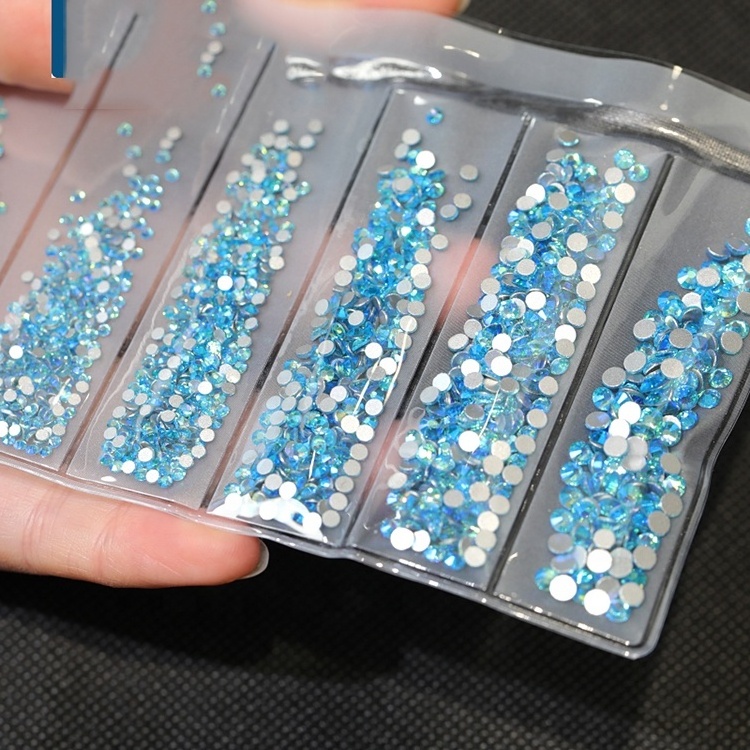 Wholesale Price Glass Flat Back mixed sizes 6 blanks Non Hotfix Rhinestone Craft Art Crystal Nails Rhinestones