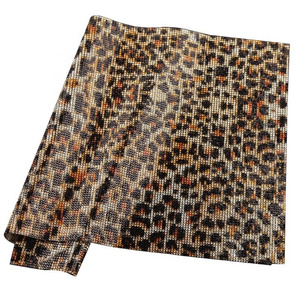 Animal Print Self Adhesive Glue Back Rhinestone Sheets Fabric Hotfix Trim Mesh Iron-On Rhinestone Sheet For Craft Clothes