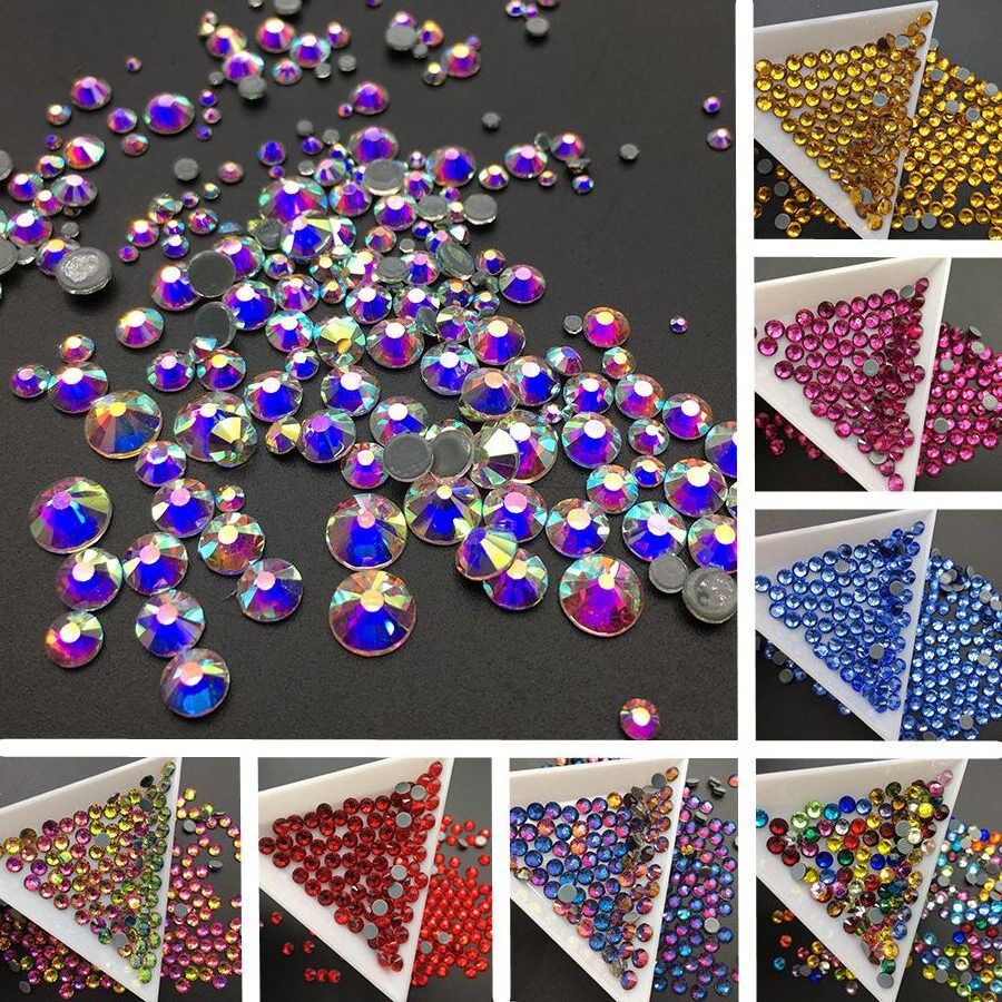 Wholesale SS16/ SS20/SS30 Red Volcano Strass  HotFix Loose  Flatback Glue Glass Rhinestones for Fabric