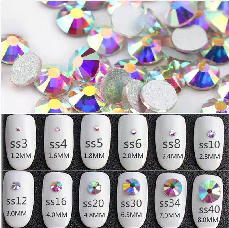 Hot Sale Crystal Glass Non Hotfix Flatback Rhinestone With New Package For Nails Art DIY