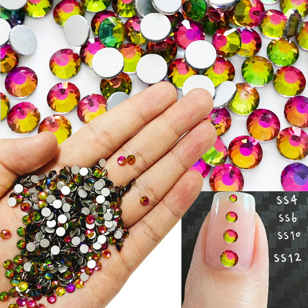 High Quality diamond shaped Glass Rhinestones Rainbow SS20 Flat Back Non Hotfix Rhinestone Crystal For Nail Stone