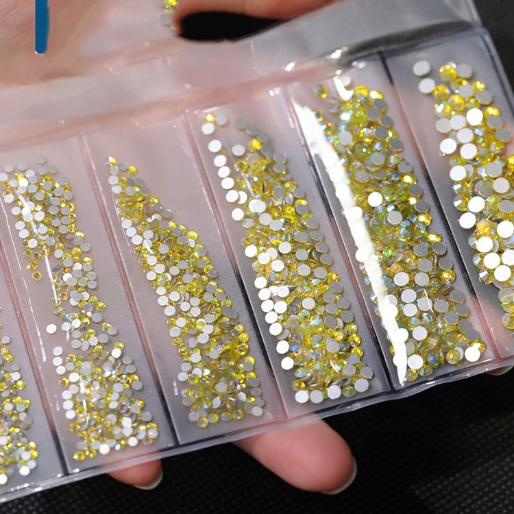 Wholesale Price Glass Flat Back mixed sizes 6 blanks Non Hotfix Rhinestone Craft Art Crystal Nails Rhinestones