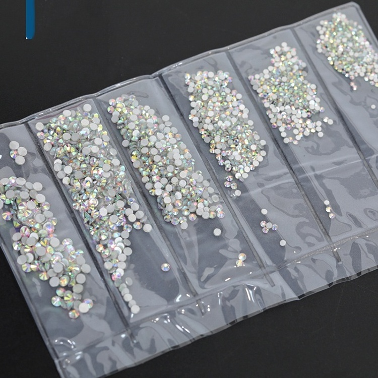 Wholesale Price Glass Flat Back mixed sizes 6 blanks Non Hotfix Rhinestone Craft Art Crystal Nails Rhinestones