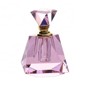 Wholesale 3ml 6ml 12ml Luxury Pyramid pink diamond Clear Crystal Custom made Perfume Bottle For Personal Care