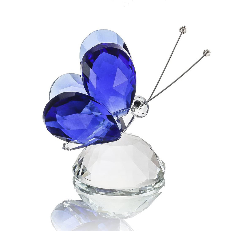 Crystal Butterfly Figurine Animal Ornaments Crafts Glass Paperweight Home Wedding Decoration Souvenir