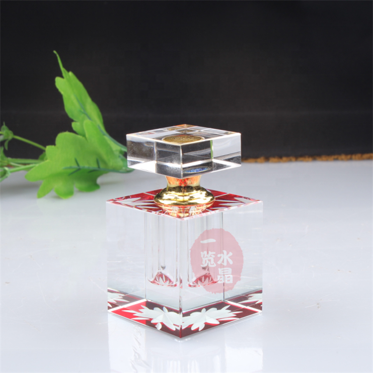 Customized 3ml 6ml 12ml Pink Flower Arabian Crystal Perfume Bottle Glass Essential Bottle