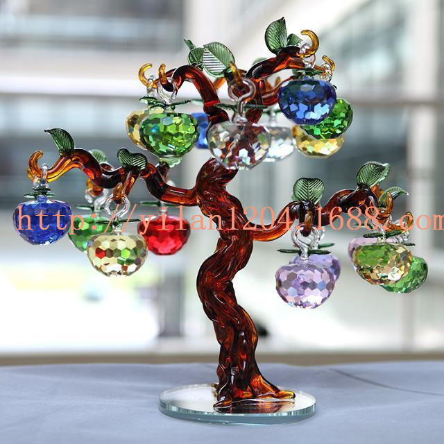 Factory Supply Nice Beautiful Crystal Apple Tree For Mother's Day Gift