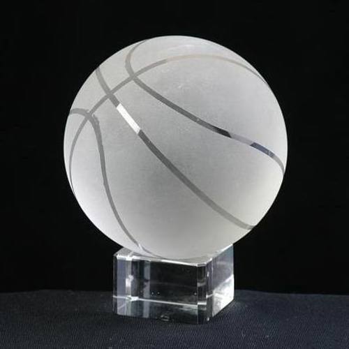 Popular Hot Sell Clear K9 Crystal Glass Basketball For Event's Souvenir