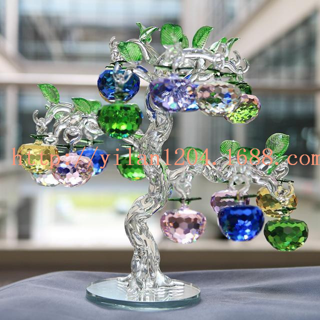 Factory Supply Nice Beautiful Crystal Apple Tree For Mother's Day Gift