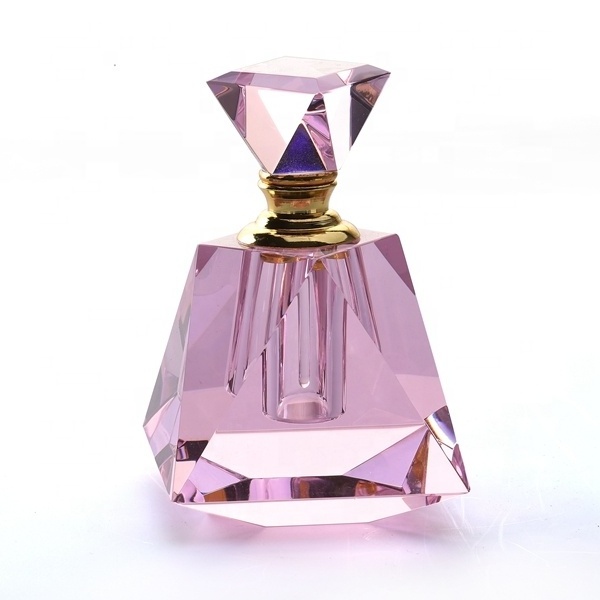 Wholesale Cheap 3ml 6ml 12ml Beautiful Pink Europe K9 Crystal Perfume Bottles Crystal Fragrance Bottle For Souvenirs