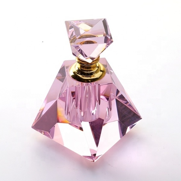 Wholesale Cheap 3ml 6ml 12ml Beautiful Pink Europe K9 Crystal Perfume Bottles Crystal Fragrance Bottle For Souvenirs