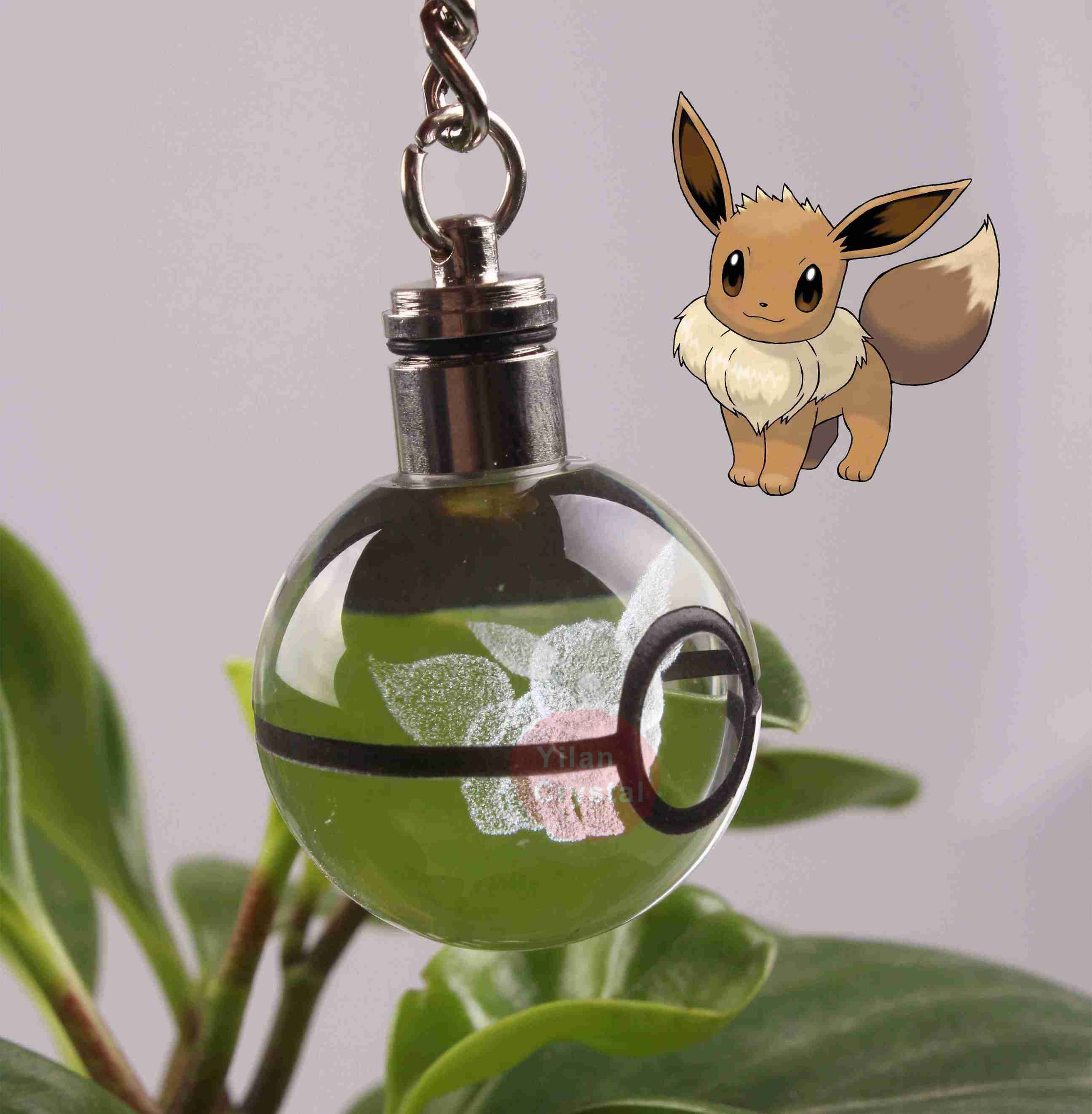 3D Crystal Ball LED Night Light Poke Ball Keychain Changes Color Toy Night Light Children's Gifts