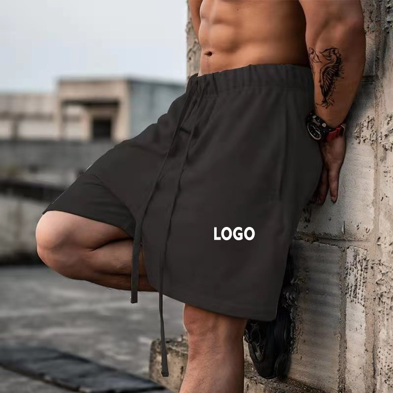 Wholesale Summer Cotton Sweat Shorts For Men Custom Logo Streetwear Casual Fitness Mens Shorts