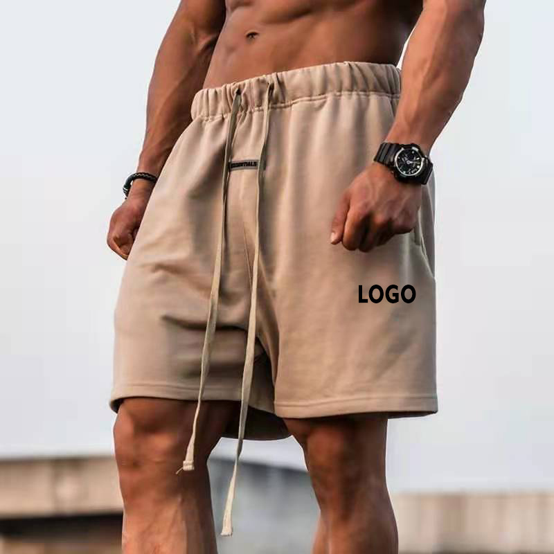 Wholesale Summer Cotton Sweat Shorts For Men Custom Logo Streetwear Casual Fitness Mens Shorts